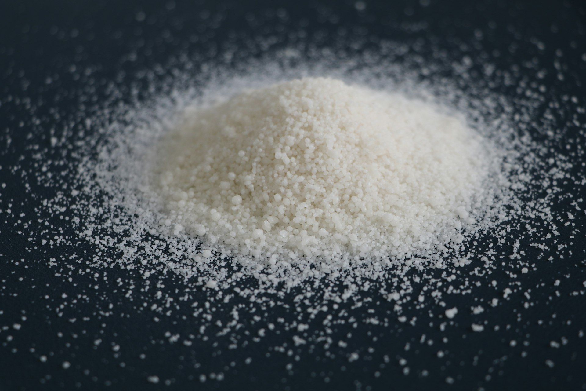 A pile of white granulated powder.